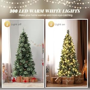 VINGLI 6ft Pre-lit Artificial Christmas Pencil Tree with Warm White Colorful LED Light, Slim Xmas Tree with 600 Realistic Branch Tips for Home, Office, Party Decoration Indoor Outdoor VINGLI 6ft Pre lit Artificial Christmas Pencil Tree with Warm White Colorful LED Light Slim Xmas Tree with 600 Realistic Branch Tips for Home Office Party Decoration Indoor Outdoor