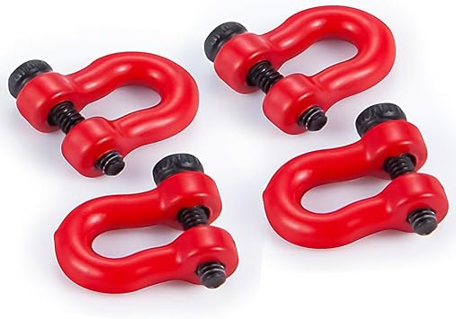 2Pairs Aluminum Tow Hooks D-Ring Hitch Tow Shackles for TRX4M 1/18 Bronco Defender RC Crawler Car