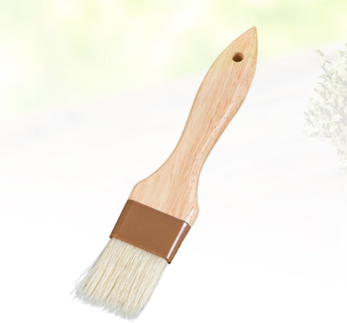 VOSAREA Wooden Handle Wool Basting Brush for Bbq Meat and Baking, High Temperature Resistant Kitchen Pastry Brush Quick Drying Wool Bristles for Desserts and Cookies