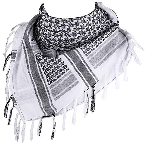 FFNIU Cotton Scarf Military Shemagh Arab Tactical Desert Keffiyeh Thickened Head Neck Scarf Wrap for Women and Men 43\"x43\"