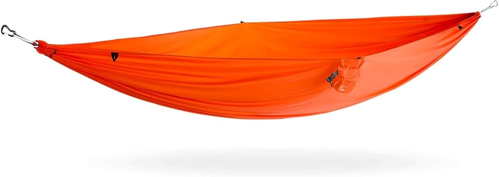 KAMMOK Roo Single Hammock | Made from Strong & 100% Recycled Water Resistant Ripstop Fabric | Comfortable, Packable, Lightweight , Ember Orange