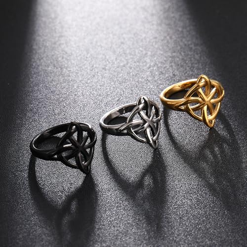 NIGHTCRUZ Witches Knot Ring, Stainless Steel Rings with Witch Knot, Celtic Jewelry for Women4