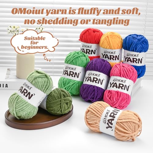 Image of 2 Pack Fluffy Chenille Yarn for Crocheting, Chunky Velvet Yarns for Crochet Amigurumi, Baby Yarn for Crocheting Soft Blanket, 174.9yds /7 oz Bulky Yarns for Crafts /Hats /Shoes /Socks (2 Black)
