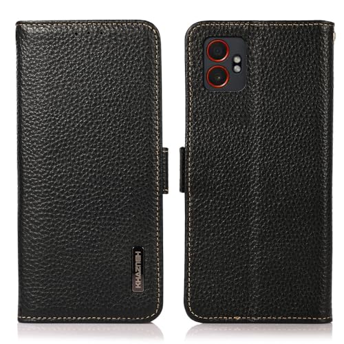 Coque Galaxy A17 en cuir véritable style litchi étui de protection chic pour Samsung