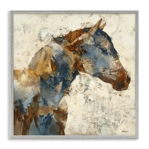 'Earthy Abstract Layered Horse'| Framed Giclee Art