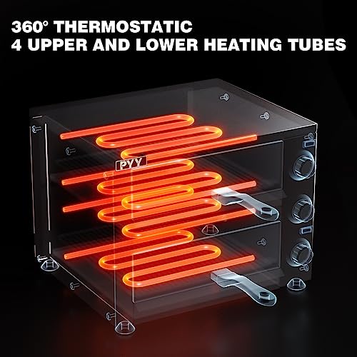 Countertop Pizza Oven Electric Indoor Pizza Oven Commercial Pyy Stainless Steel 2-Layers Pizza Cooker With Timer For Home Restaurant #TOP4