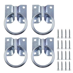 4Pcs M7*60 Cross Tie Ring for Horse,Block Tie Ring Hitching Ring with Screws for Horse Stall Stable，Horse Barn Supplie