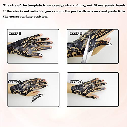 Xmasir 16 Sheets Indian Arabian Henna Tattoo Stencil Set Temporary Tattoo Temples Kit,Stencils For Henna New Designs #TOP3