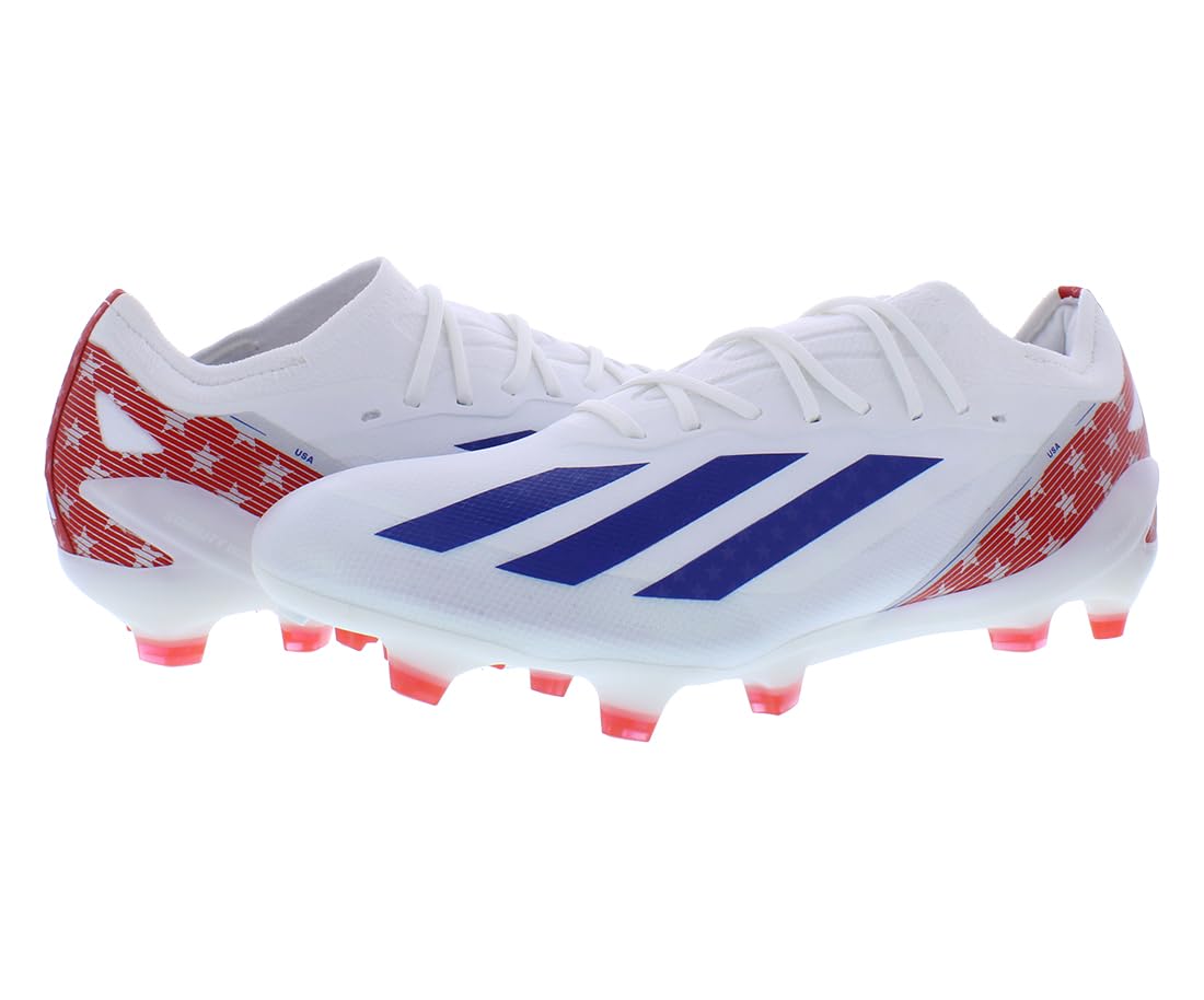 adidas X Crazyfast USA.1 FG Unisex Shoes Size 12, Color: Cloud White/Power Blue/Red-White