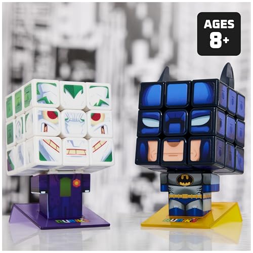 Image of Rubik's Cube, Batman & Joker Cubers, Amazon Exclusive 2-Pack, DC Comics Collectible Fidget Toy & Desk Decor, Challenging Brain Teaser for Fans of Batman Toys, for Ages 8 & Up