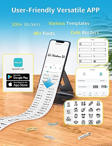 MakeID Label Maker Tape - Self-Adhesive Sticker Label Tape Refill Compatible with MakeID L1 Q1 Label Machine - Waterproof 6-Layer Laminated Film - Thumbnail 4