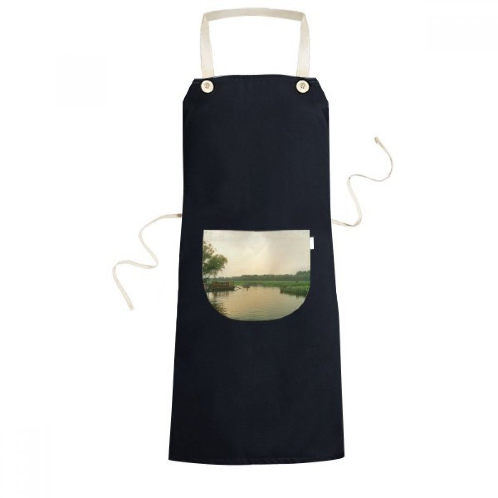 Tablier de cuisine noir paysage pour barbecue et cuisine