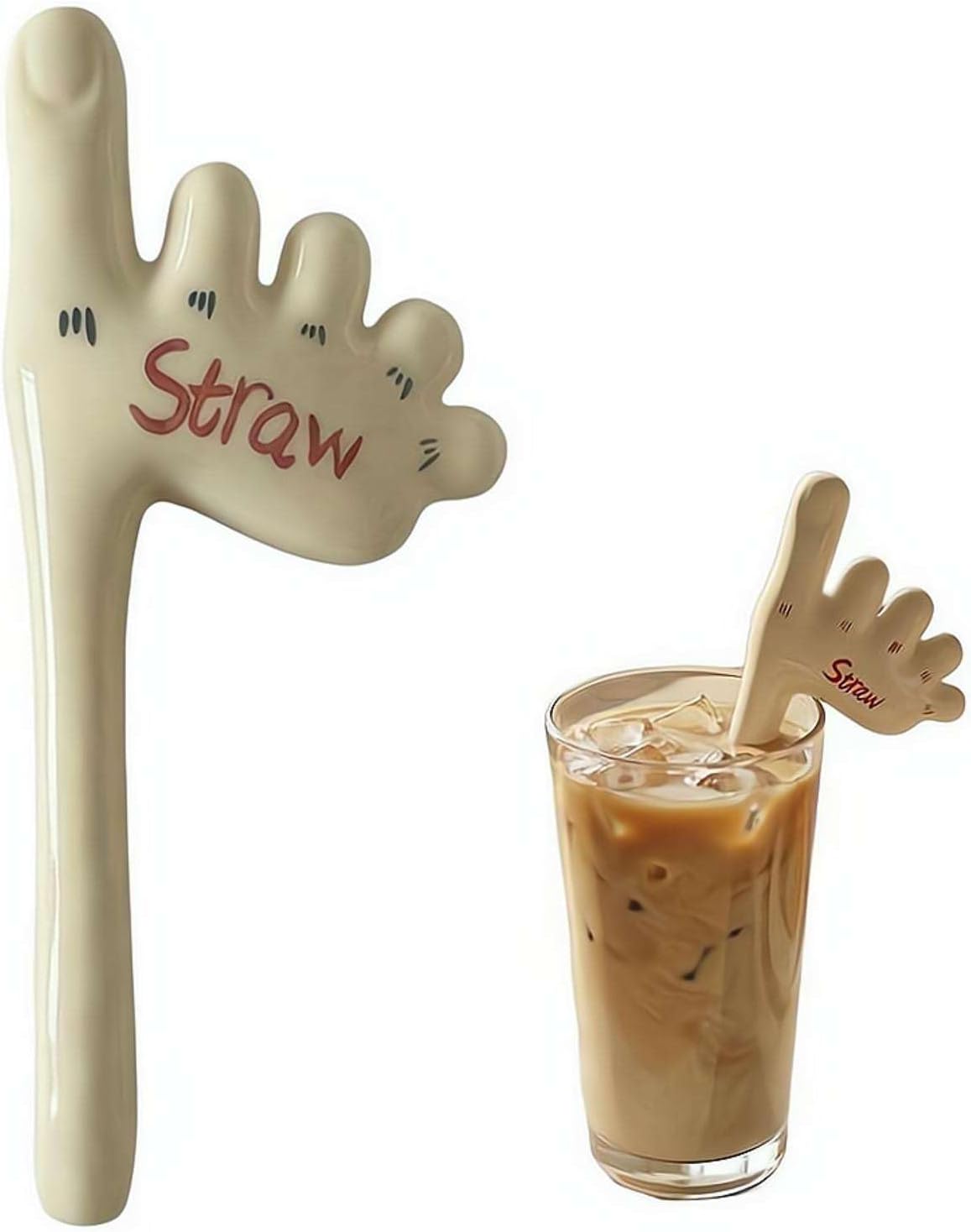 Ceramic Toe Straw, Handmade Toe-tal Straw, Reusable & Bizarre Drink Stick The Weirdest Way to Sip, Dark Humor Gag Gift for Prank Lovers, for Parties, Gag Gifts, and Home Use