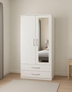 illfordd furniture 2 Door Wardrobe with Drawers and Multiple Shelf and Storage for Bedroom Price In India