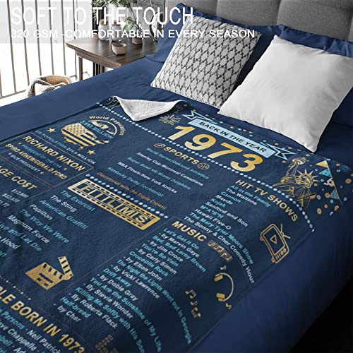 Shanfeirui 50Th Birthday Gifts For Women, 50Th Birthday Gifts For Men, 50Th Birthday, 50Th Wedding, 50Th Wedding Ideas, Back In 1973 Gifts Blanket 50 × 60 Inches #TOP3