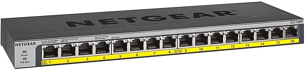 See full amazon price history chart for NETGEAR PoE Switch 16 Port Gigabit Ethernet Unmanaged Network Switch (GS116PP) - with 16 x PoE+ @ 183 W, Desktop, Wall Mount or Rackmount NETGEAR PoE Switch 16 Port Gigabit Ethernet Unmanaged Network Switch (GS116PP) - with 16 x PoE+ @ 183 W, Desktop, Wall Mount or Rackmount (B07L36SLS6) Amazon Price History, Amazon Price Tracker