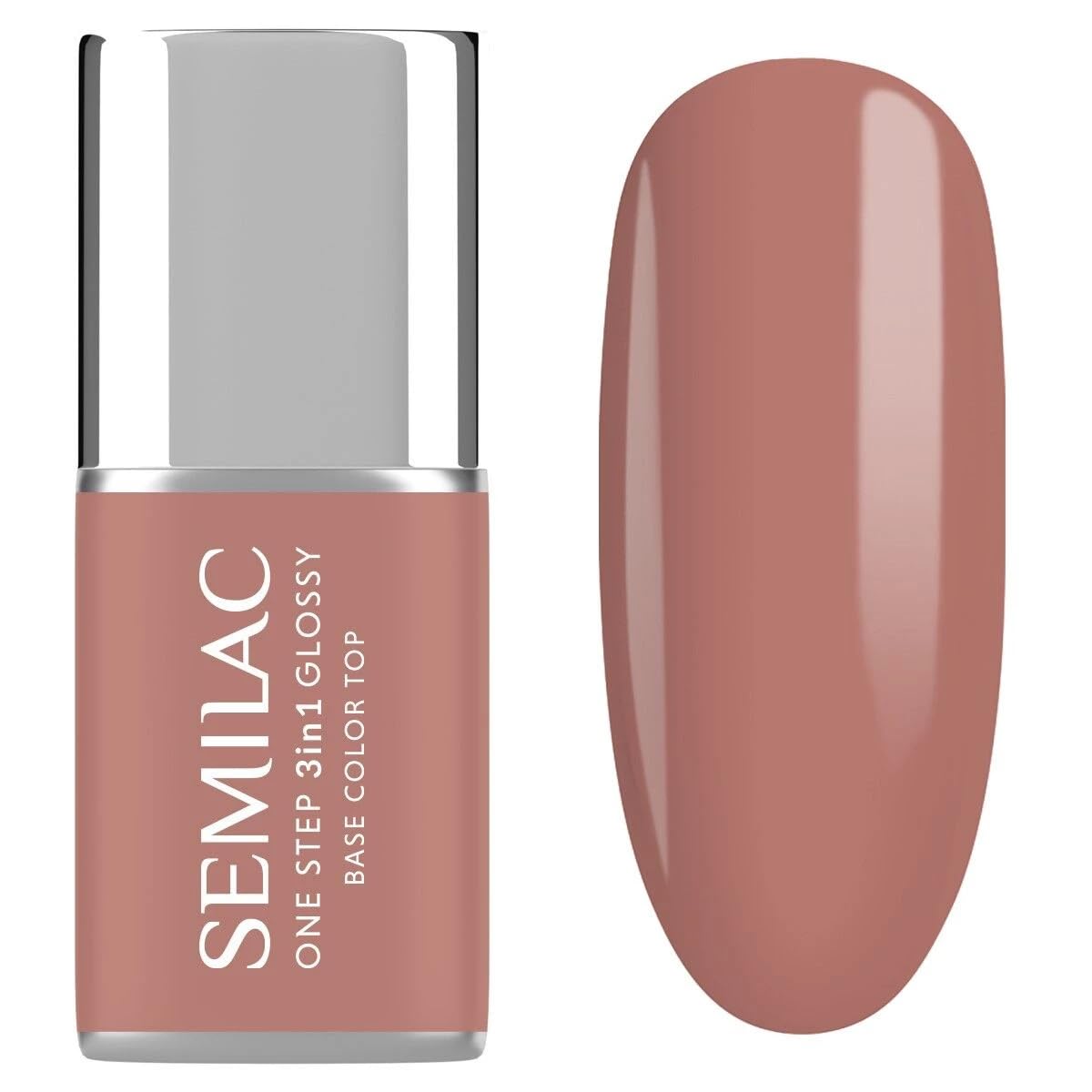 Semilac UV Nail Polish 3-in-1 One Step Glossy S235 Peach Beige 7 ml