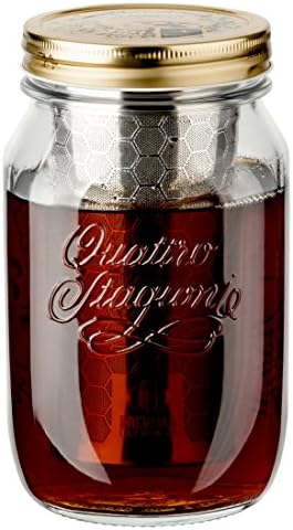 dripdrip BREWJAR Cold Brew Coffee Jar, macchina da caffè professionale per caffè preparato a freddo, priva di plastica, filtro a doppio strato in acciaio inox (1 litro)