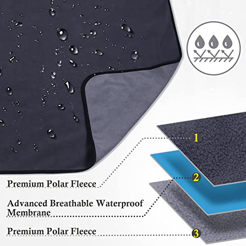 PETTOM wasserdichte Hundedecke 100x75cm, Weiche Hundedecke für große und kleine Hunde, Schutzdecke für Sofa, Bett Autositz, Möbel - 30°C waschbar (M, Grau)