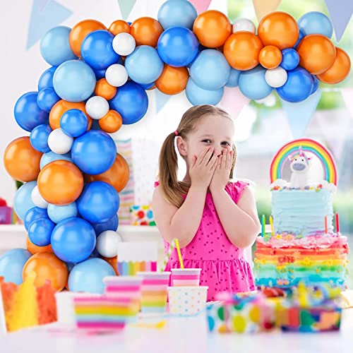 Feyg Balloon Garland Arch Kit, Blue Orange White Balloon Arch Kit Balloon Garland , Latex Balloons Party Balloons For Boys Girls Birthday Decoration Wedding Baby Shower Decoration Party Supplies #TOP6