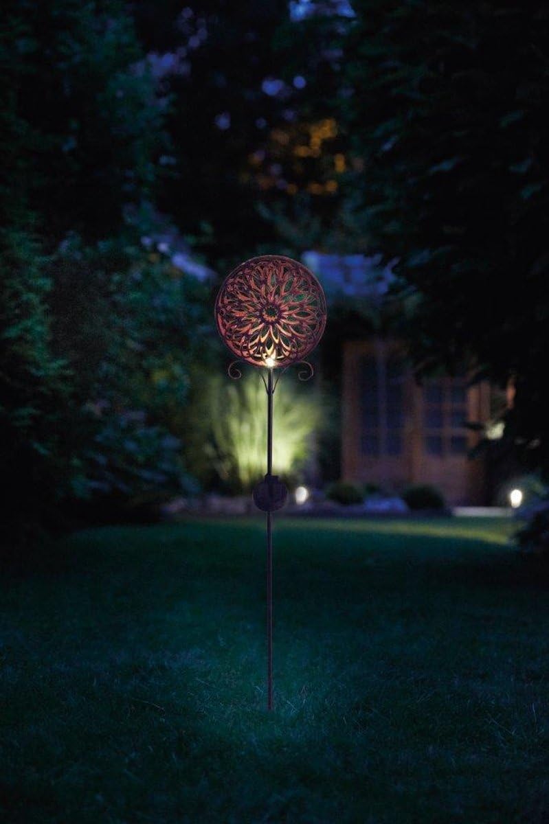 Luxform, Solarleuchten für außen, Mandala, Solarleuchten für außen, Solarlampen für außen Balkon, Wandleuchte, Außenwandleuchten, Kunststoff, Schwarz2 Stück