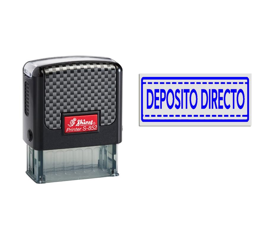 MeetYouAffection Shiny S852 DEPOSITO DIRECTO Self Inking Rubber Personalized Stamp for Standard Personalized Use Self Inking for Use Custom Rubber Stamp