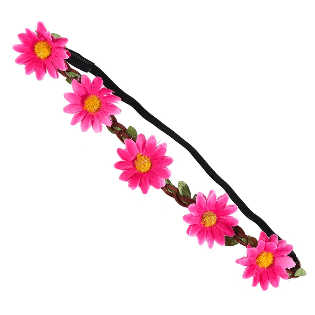 NOLITOY 5 Piezas de girasol diadema hawaiana accesorios para el cabello hawaiano diadema nupcial de margaritas tiara nupcial de flores banda de pelo de flores