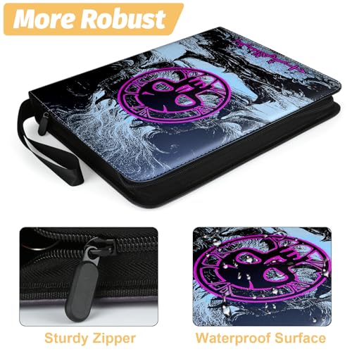 Image of 9 Pocket Card Binder, 720 Double Sided Pocket Trading Card Binder, Premium PU Card Collector Album,Card Folder for MTG /YGO /PTCG /Game Cards(Purple)