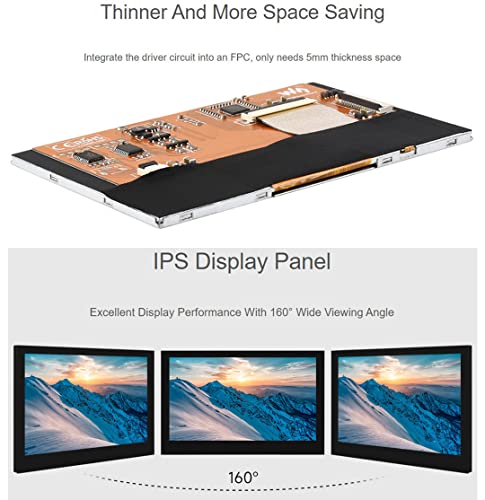 Image of waveshare 4.3inch DSI Touch Display IPS Wide-Bezel Panel, 800 x 480 Resolution, Thin and Light Design, for Raspberry Pi 4B /3B+ /3A+ /3B /2B /B+ /A+ / CM3 /3+ /4