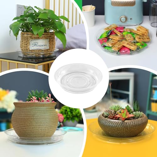 UltraOutlet 20 Pack 6 Inch Plant Saucers Clear Plastic Plant Saucer Drip Trays Small Plant Plate Dish for Indoor Flower Pots and Planters, Bulk