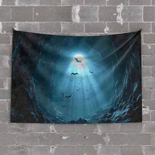 Tapsterys Tapsterys - Tapiz de pared con diseño de murciélagos volando a través de la cueva, decoración de habitación para dormitorio, estética para hombres (100 x 150 cm)