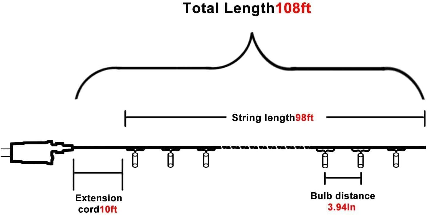 ILLUMINEW Pink String Lights Outdoor Valentines Day Decorations, 8 Modes Fairy Christmas Lights Plug in for Bedroom Tree Outsides Decor (Pink, 300Led) - Image 6