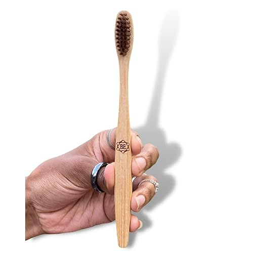 Cepillo de dientes de bambú de afirmación positiva Afirmación positiva escrita en reversa para que puedas leerlo mientras te cepillas los dientes.