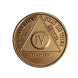4 Year Bronze AA (Alcoholics Anonymous) - Sober / Sobriety / Birthday / Anniversary / Recovery / Medallion / Coin / Chip