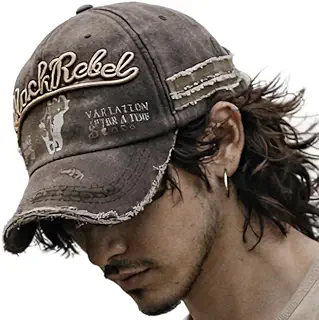 [LTG] BlackRebel 帽子 キャップ 【大きいサイズ】 メンズ レディース 深め Vintage クラッシュ 加工 こなれ感 おしゃれ 7986564