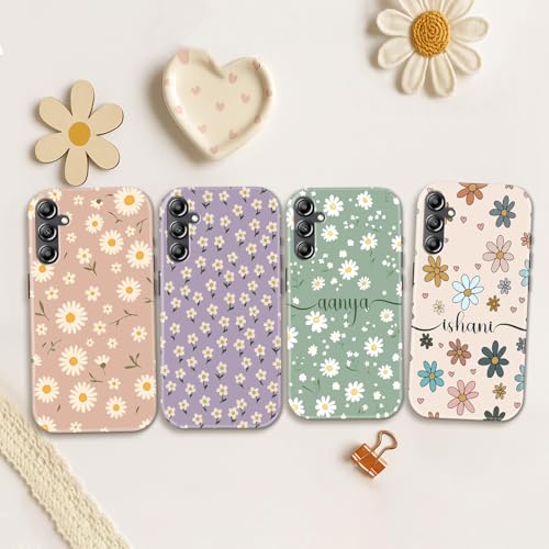 Image of COLORflow Back Cover Compatible with Samsung Galaxy A14 5G / 4G | Daisy Garden Customized | Glossy Armoured Bumper with Camera Protection Back Cover Compatible with Samsung Galaxy A14 5G / 4G