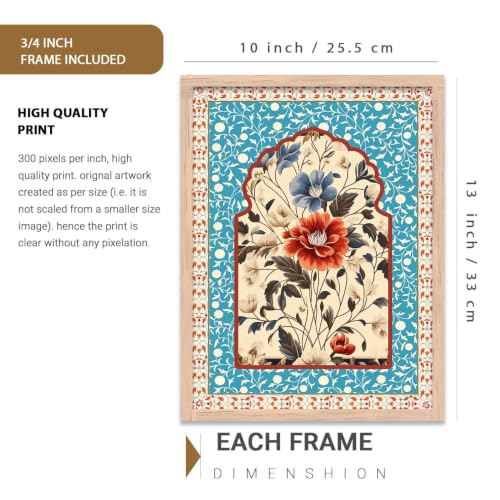 Image of kotart Wall Art Painting With Frame | Paintings Home Decoration For Living Room Bed Room Hotel Wall Decor Digital Reprint Indian Traditional Madhubani Set of 3 (10X13 inch)