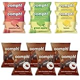 Oomph! Sweets Low Sugar 6-pack Fruit Variety Mini Candy Chews and 6-Pack Regular Dark Chocolate Coco