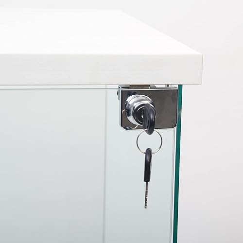 Miniatura 9 de Vitrina de cristal con 4 estantes, gabinetes de cristal templado de 0.157 in con cerradura y puerta de metal, vitrina de colección, 64.7 pulgadas de