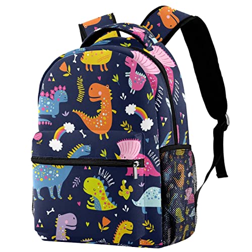 Sac à dos femme motif dinosaures colorés grande capacité