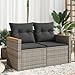 IKAYAA Divano da Giardino 2 Posti con Contenitore Divanetto da Esterno Divano Lounge in Rattan Salotto da Giardino in Polyrattan con Cuscini-Grigio-con Contenitore immagine