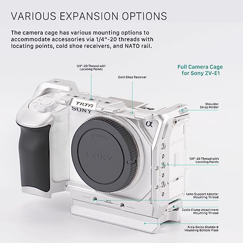 Tilta ZV-E1 Cage,Full Camera Cage Compatible with Sony ZV-E1 with Built-in Handgrip High Compatibility and Lightweight - Image 4