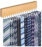 Tie Rack Belt Hanger Wall Mounted, Lomrsiul Non Slip 180 Degree Rotating Tie Organizer for Men Cl...