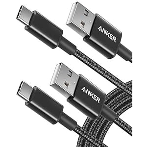 Anker Premium 180 cm lang dubbel gevlochten nylon USB-C naar USB-A-kabel (2-pack), voor Samsung Galaxy S9 / S9+ / S8 / S8+ / Note 8, LG V20 / G5 / G6 en veel meer(zwart)