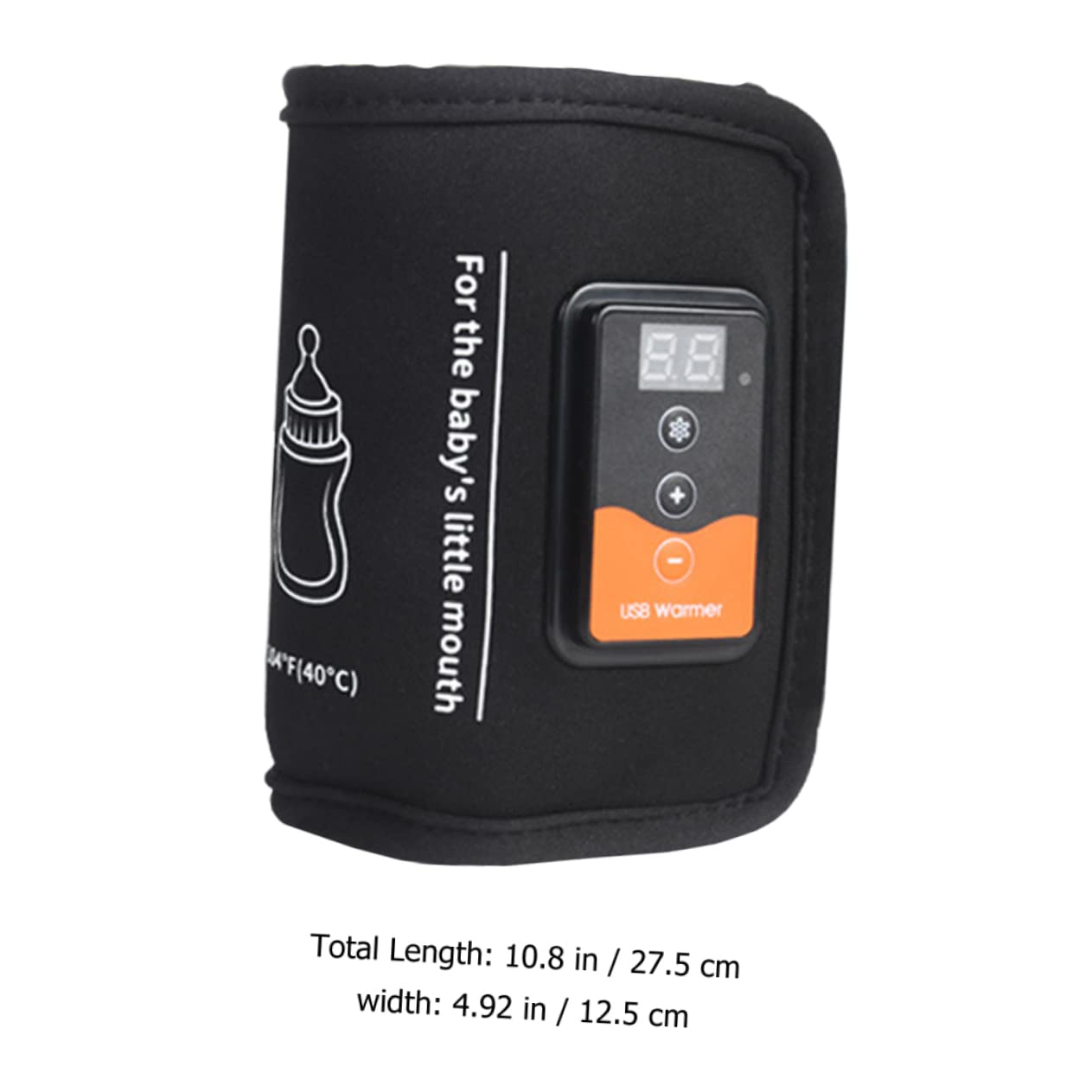 Tragbarer Flaschenwärmer für Unterwegs, USB Betrieben, Schwarz