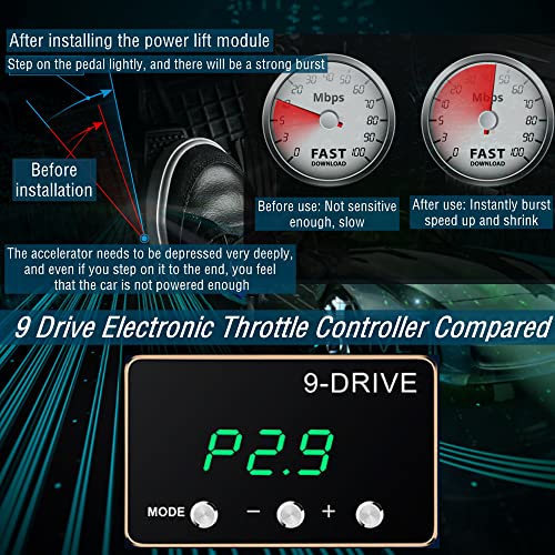 Throttle Response Controller, 9 Drive Modes Smart Electronic Throttle Controller Controller Racing Accelerator for Dodge Jeep Maserati Chrysler