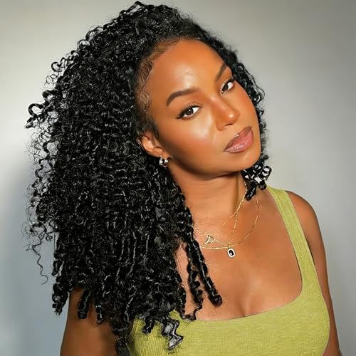 Image of Celiarita Burmese Curly Half Wig Human Hair 18 Inch 3 In 1 Half Wig with Spiral Curls End Wear and Go Glueless Half Wig Burmese Curly Human Hair Beginner Friendly Natural Color