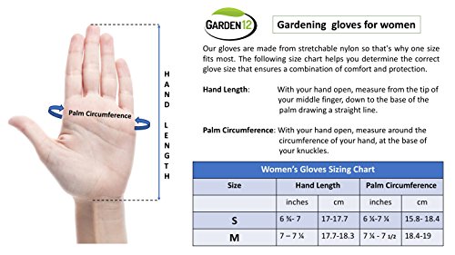 Garden12 PD-12753 Gardening Gloves For Women (2, Small) Super Grippy Garden Gloves From Breathable Nylon With Puncture-Resistant Nitrile thumb #6