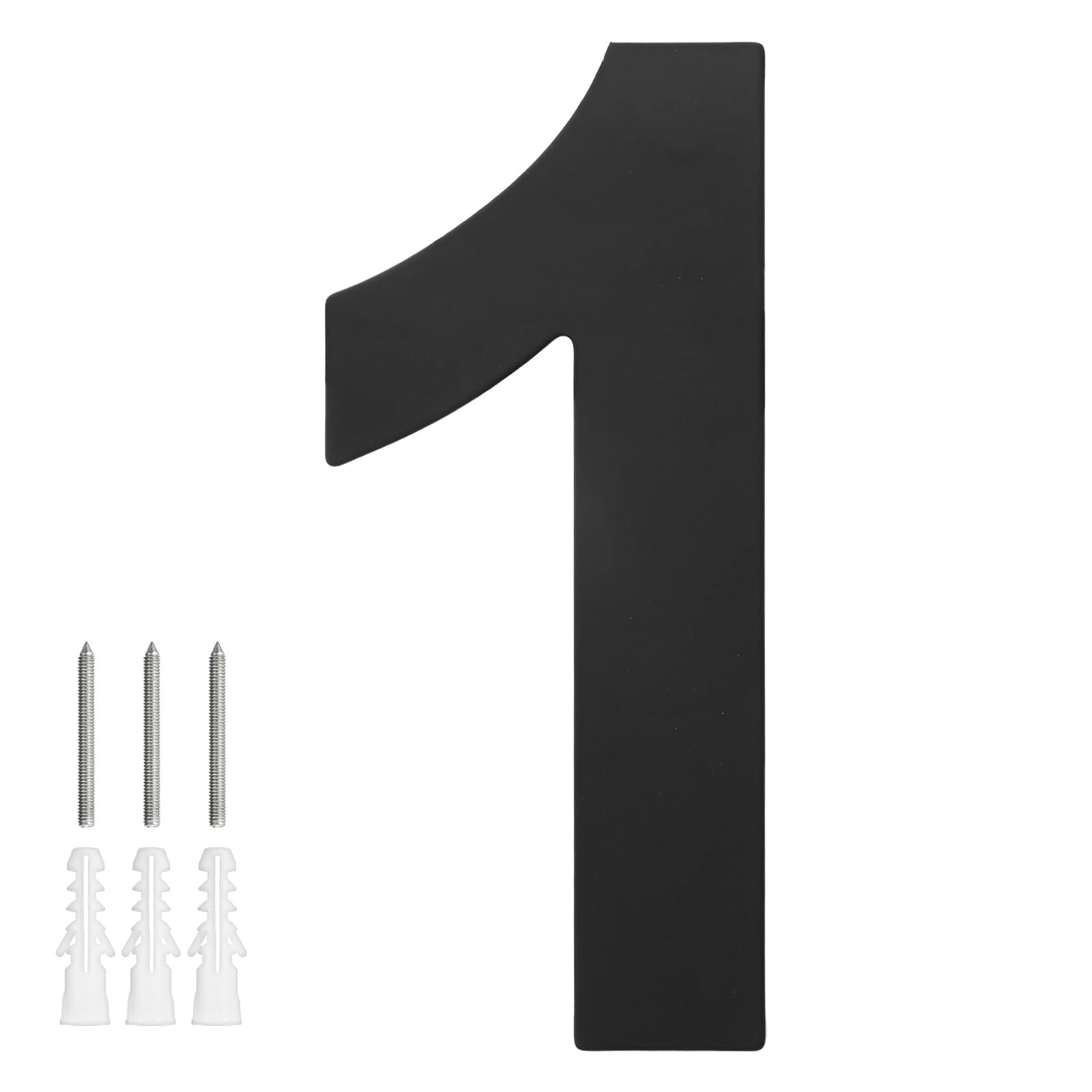 M METERXITY 1-Pack Modern Floating House Numbers for Outside, 8 Inch Stainless Steel Matte Black Large Address Numbers Floating Mount with Nail Kits for Door/Street/Outdoor [Digit 1]