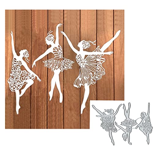 3pcs Beautiful Ballet Girl Metal Die Cuts for Card Making,Dance Ballet Girl Card Cutting Dies Cut Stencils DIY Scrapbooking Album Decorative Embossing Paper Card Embossing Craft